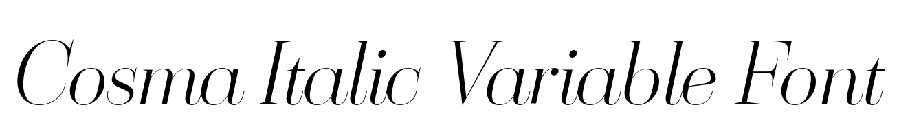 Cosma Italic Variable Font